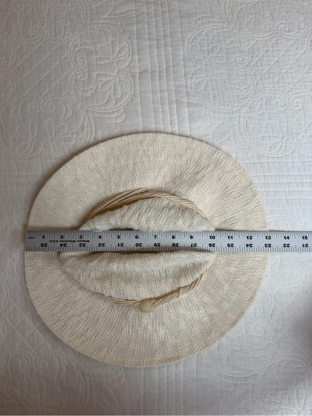 American Eagle Cream Wide Brim Sun Hat Linen Soft Brim - Picture 3 of 5